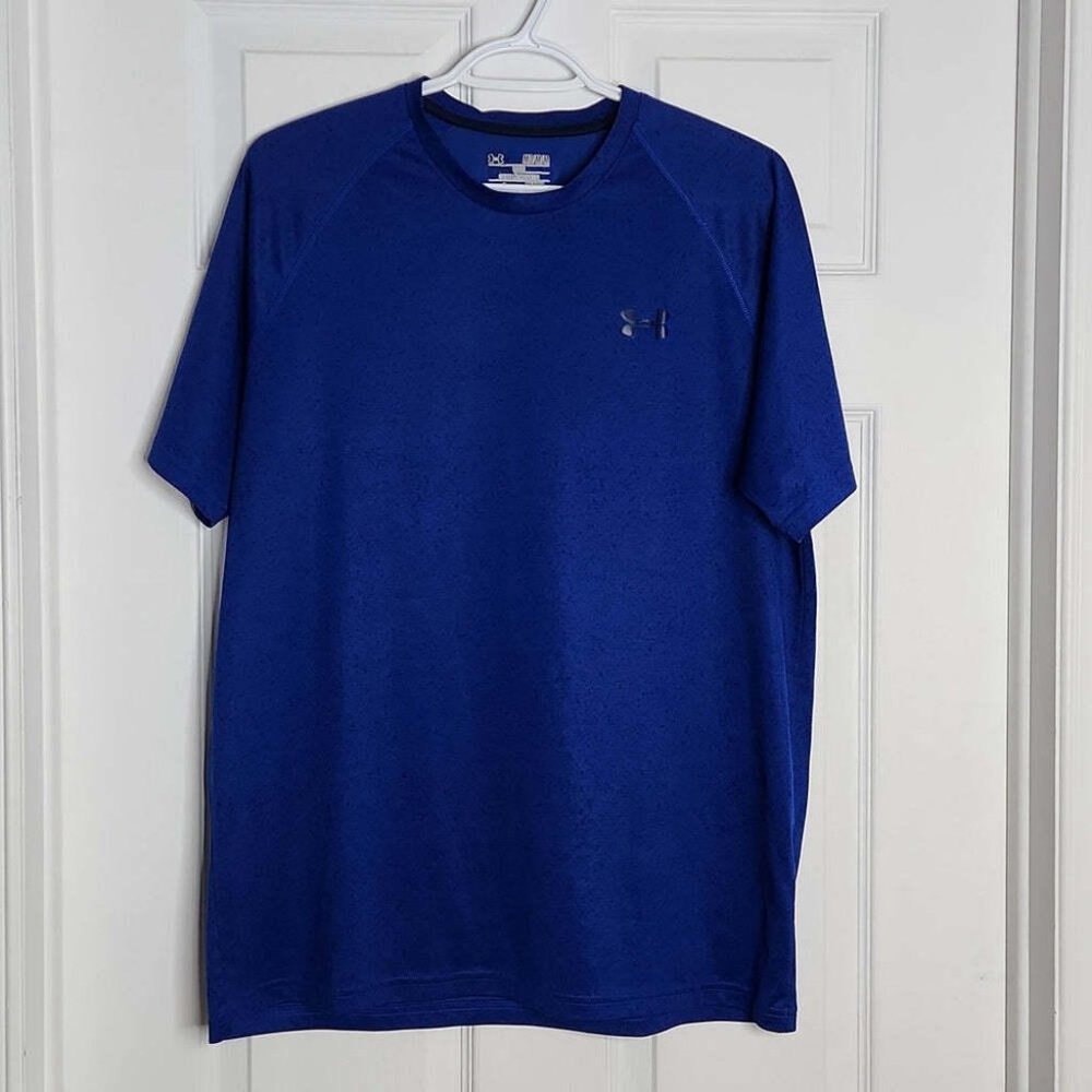 Under Armour Heatgear Blue with Black Logo T Shirt Medium